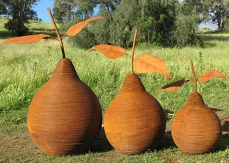 Rusty Outdoor Decorative Corten Steel Sculpture Metal Art Pear Sculpture