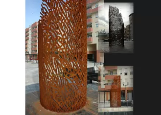 Metal Laser Cut Corten Steel Sculpture , Rusted Metal Garden Sculptures