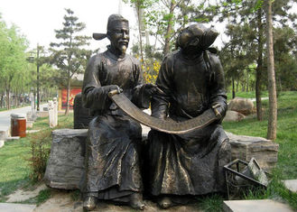 Chinese Life Size Ancient Poet Bronze Garden Sculptures OEM / ODM Welcome 150cm
