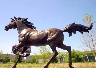 Large Running Bronze Garden Statues Horse Sculpture Corrosion Stability