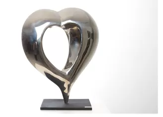 Heart Shape Polished Stainless Steel Sculpture For Interior Decoration ST078