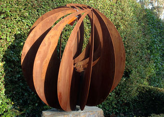 Corten Steel Hollow Outdoor Metal Sphere Sculpture Various Size Available