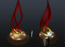 Metal Sculpture Project of Flame in Saudi Arabic