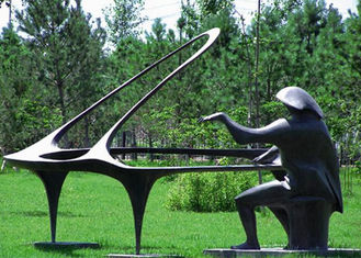 Playing The Piano Bronze Statue For Home / Hotel / Public Decoration