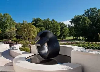 Black Painted Modern Abstract Stainless Steel Outdoor Sculpture Available Various Size