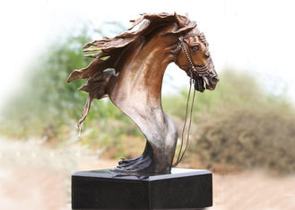 Handmade Forging Bronze Ferghana Horse Head Garden Statue For Public Decoration