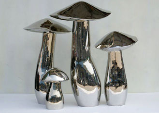 Home Art Decoration Mushroom Garden Sculptures Stainless Steel Anti Corrosion